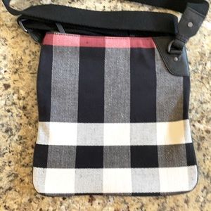 Burberry Canvas Check Crossbody Bag, Black.